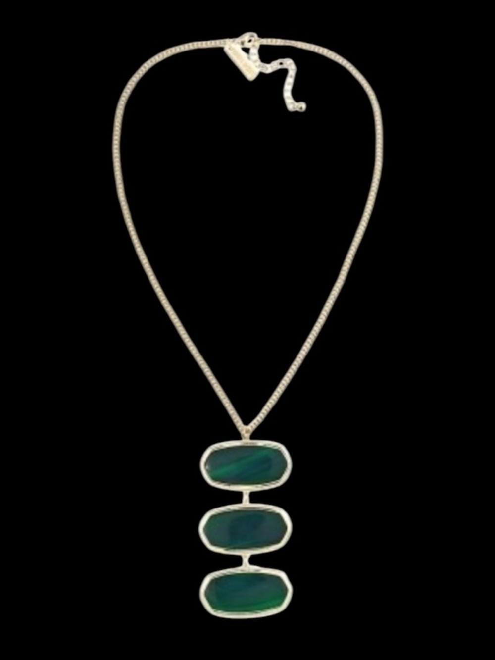 Kendra Scott Chrissy Gold Vintage Necklace in Blue Agate